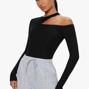 Black Asymmetrical Going Out Top
